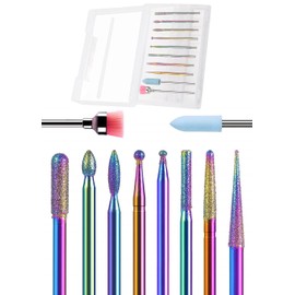 10PCS Nail Drill Bit Set Carbide Nail Drill Bits Tungsten Ceramic Nail Bits Kit Acrylic Nail Drill Bit Set, Diamond Efile Nail Drill Bits Cuticle Poly Gel Nail Drill Bits, Nail Drill Bit Set