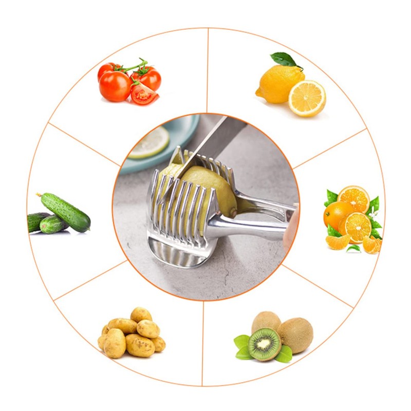 KICHOUSE Fruit Slicer Lemon Cutter Corers Slicer Handheld Clamp Easy-to-use