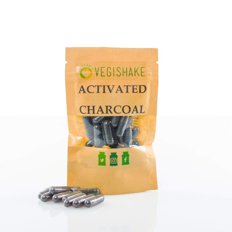Activated Charcoal HPMC Capsules 500mg Cleanse Detox Digestion Toxins Bloating