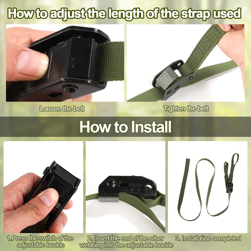 2pcs Hunting Climbing Stick Replacement Straps, Heavy Duty Treestand Stabilizer