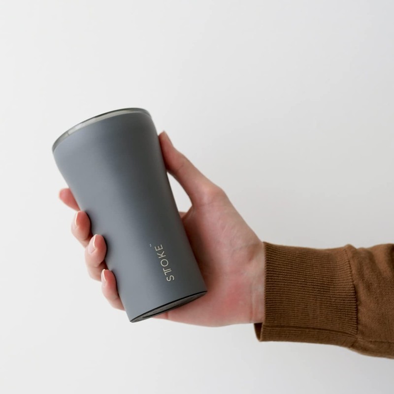 Sttoke Reusable Coffee Cup, 12 oz Capacity, White