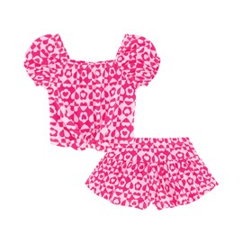 Kids Headquarters Baby Girls 2 Pieces Skort Set, Pink/Fuchsia Purple, 18M US
