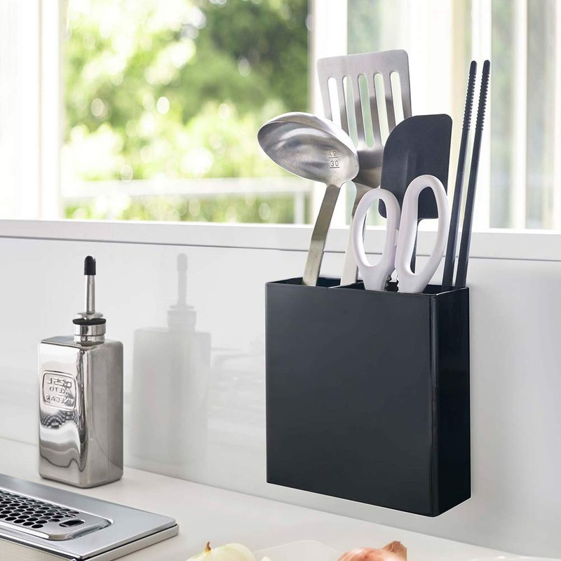 Yamazaki 5147 Magnetic Kitchen Tool Stand, Black, Approx. W 5.3