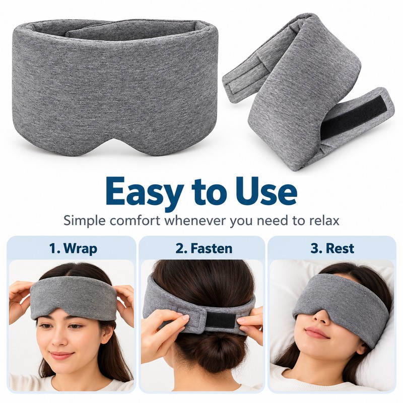 Cotton Sleep Eye Mask for Side Sleepers – Soft Light-Blocking