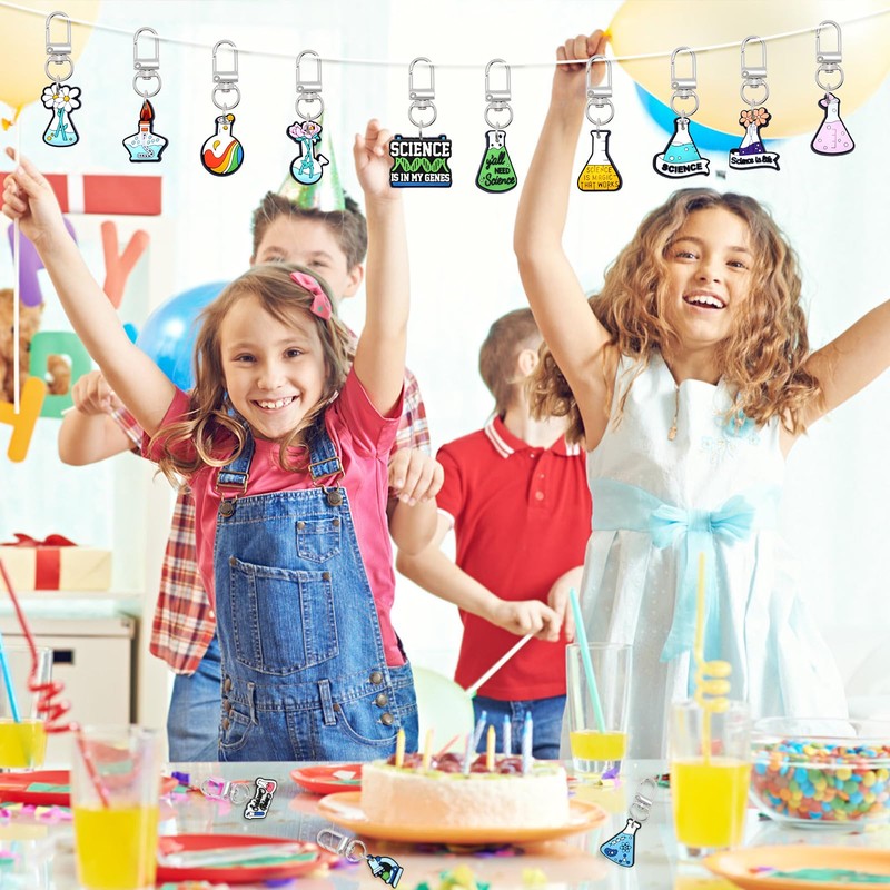 Pabucle Cute Keychains Bulk,30 PCS Different Science Key Chain Accessories
