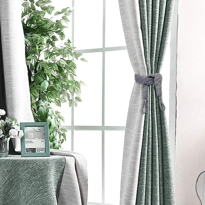 Set of 2 Lewondr Curtain Tiebacks Braid Rope Tiebacks Easy