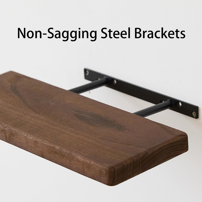 Solid Wood Floating Shelves for Room Wall, 15.7in Wooden Wall