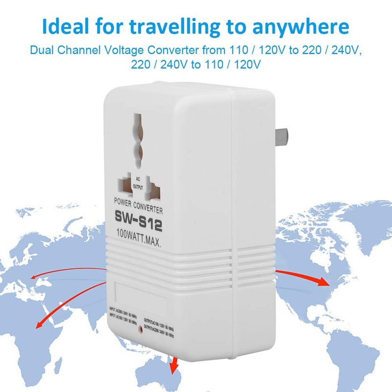 Adaptador del convertidor de voltaje 100W 110V / 120V a