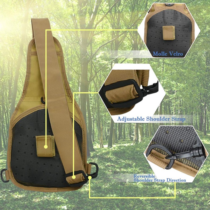 denlix Tactical Sling Bag Chest Pack Military Sport Bag Molle