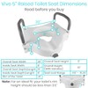Vive Raised Toilet Seat - 5" Portable, Elevated Riser with