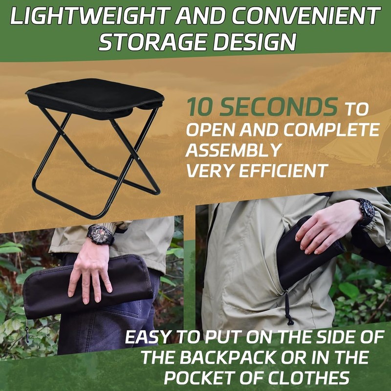 YeahBoom Camping Stool, Portable Folding Stool, Mini Folding Stool and