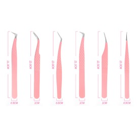 6 Pcs Eyelash Tweezers, Lash Tweezers for Eyelash Extensions, Lash Tech Supplies, Tweezers Set, Eyelash Tweezers for Individual Lashes, Eyelash Extension Tweezers, for Eyelash Extension, Isolation and