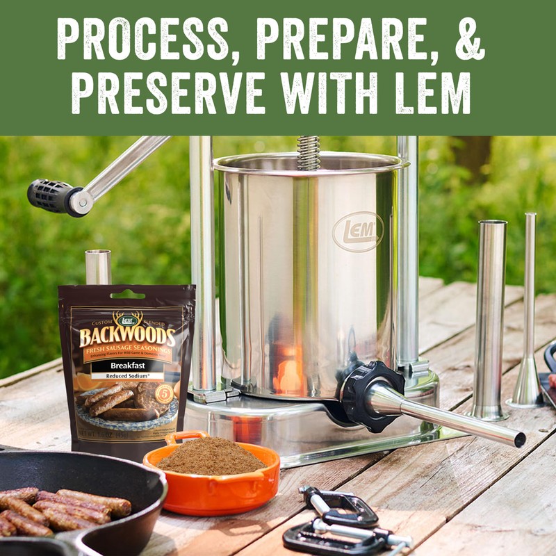LEM Products Backwoods Reduced Sodium Breakfast Fresh Sausage Seasoning, Ideal