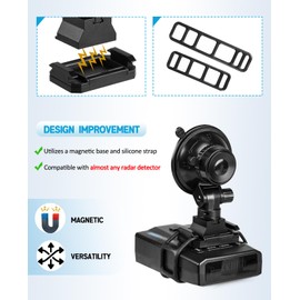 Xislet Universal Magnetic Radar Detector Mount Compatible with Uniden R3 R4 R7 R8 R9, Cobra, Escort Models IX, IXC, MAX 360c, Redline EX, MAX 3 and More with Radar Detector Suction Holder Bracket
