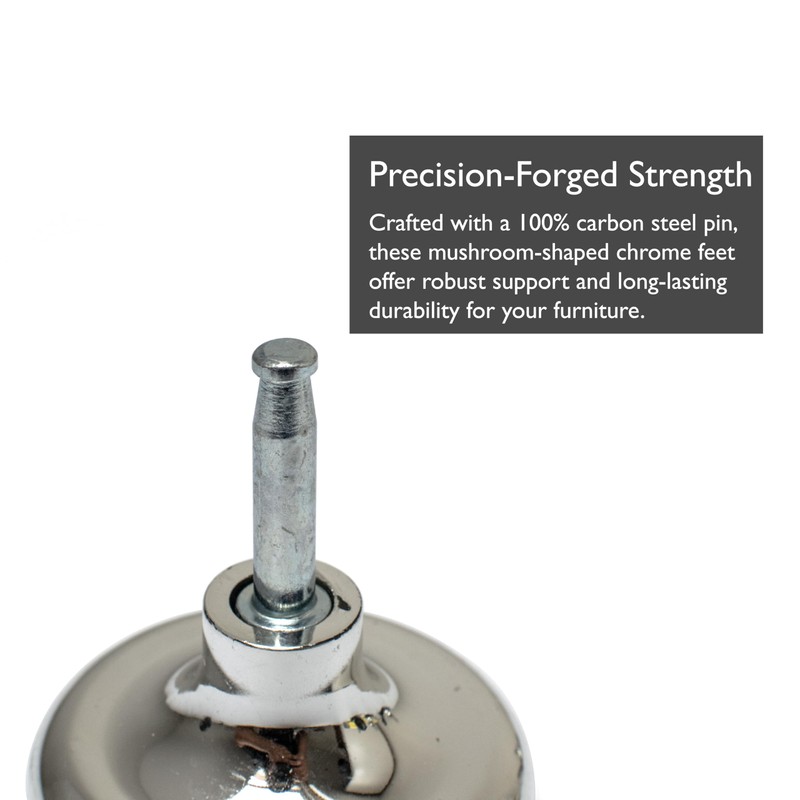 H-BOLT Premium Chrome Furniture Bed Feet with Extra Metal Inserts