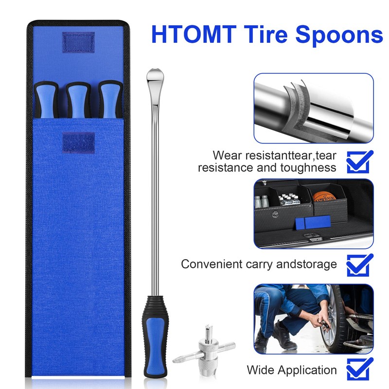 HTOMT 14.5" Tire Spoon Kit, 26pcs Tire Changing Tool for