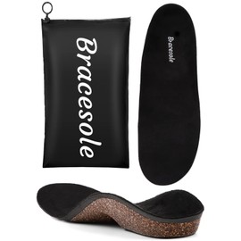 Bracesole Insole, Arch Support, Arch Insole, Shock Absorption, Memory Foam, Standing Work, Cork, Adjustable Size, High Arch, 9.8 - 10.0 inches (25 - 25.5 cm)