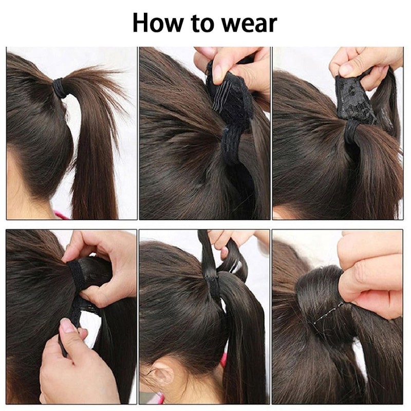 TTPSRY Ponytail Hair Extension 24 Inch Long Straight Synthetic Extensions