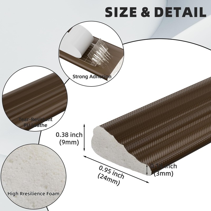 ESUFEIR 118" Wedge Window Weather Stripping Door Gap Filler,Adhesive Window