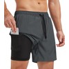 Danfiki Men's Sports Shorts Running Shorts Short 2 in 1