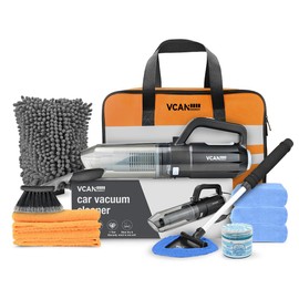 Car Cleaning kit, VCANENERGY Detailing Kit for Interior Cleaner with Car Vacuum Cleaner, Wheel Brush, Microfiber Towel, Wash Mitt, Windshield Cleaner, Interior and Exterior Car Wash Kit for Women, Men