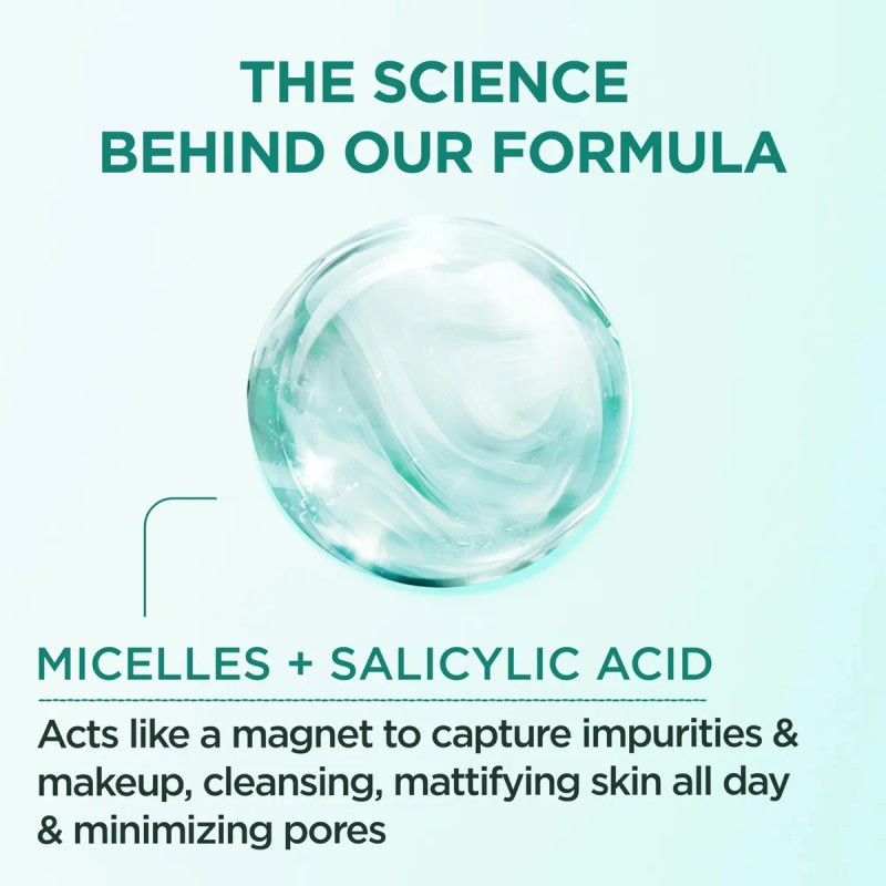 Agua Micelar Garnier Con Ácido Salicílico 400 Ml Para Pieles