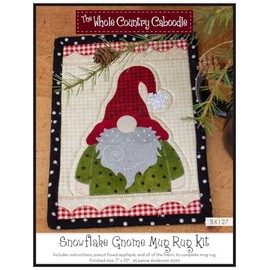 The Whole Country Caboodle Snowflake Gnome Mug Rug Kit Pattern, Small