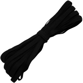 AERZETIX - C67312 - Elastische flache geflochtene Schnur 5 Meter - Breite 10 mm - Farbe schwarz - aus Polyester