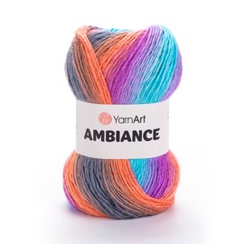 YarnArt Ambiance Gradient Yarn – Soft, Multicolored, Self-Striping Knitting & Crochet Yarn for Shawls, Blankets, Sweaters & DIY Craft Projects, 100g (250m) (167)