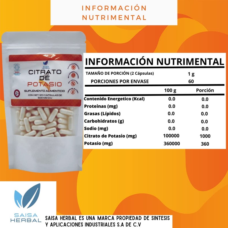 Citrato de Magnesio y Citrato de Potasio bolsa con 120