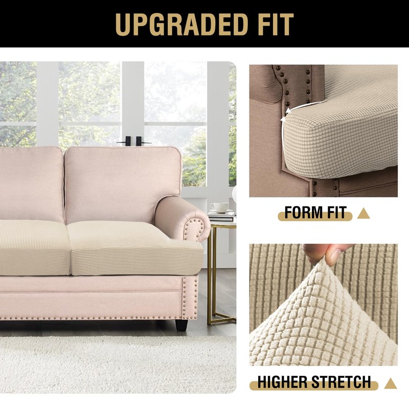 H.VERSAILTEX Stretch 2 Piece T Cushion Sofa Slipcovers Individually Sofa