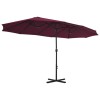 Bordeaux Red 181.1"x106.3" Garden Parasol with Aluminum Pole Sun ShelterColor: