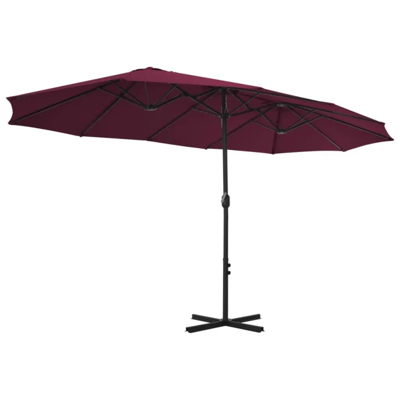 Bordeaux Red 181.1"x106.3" Garden Parasol with Aluminum Pole Sun ShelterColor: