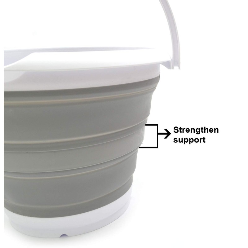 SAMMART 10L Collapsible Plastic Fishing Bucket - Foldable Round Tub