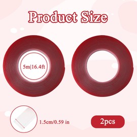 panthra 32.8 Feet Curtain Rod Tape Glide Clear, 2Pcs Glide Tape for Curtain Rods, Smooth and Silent, Not Easy to Deform or Damage, for Sliding Shower and Curtain Rings