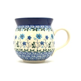 Polish Pottery Mug - 11 oz. Bubble - Georgia Blue