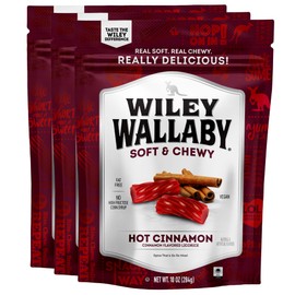 Wiley Wallaby Licorice 10 Ounce Classic Gourmet Soft & Chewy Australian Cinnamon Licorice Candy Twists, 3 Pack