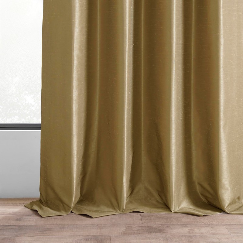 HPD HALF PRICE DRAPES Ruched Faux Dupioni Silk Curtains for