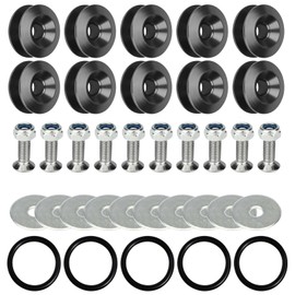 Quick Release Fastener Kit for Front Rear Bumper Trunk Fender Hatch Lids,Universal Aluminum Bumper Clips Quick Release for Car(Black)
