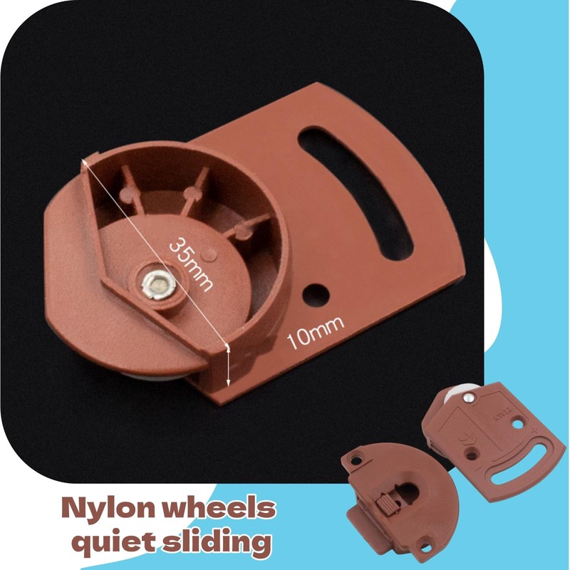 Wardrobe Rollers, Sliding Door Pulley, 6Pcs