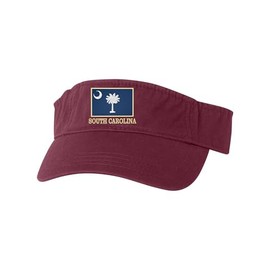 One Size Maroon Visor South Carolina Flag with Classy Gold Trim Embroidered Visor Dad Hat