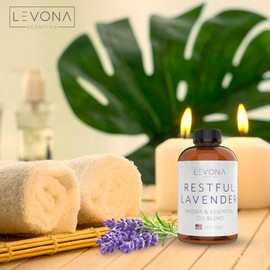 Levona Scent Essential Oil - Fresh Aroma for Home, Office, Hotel & Spa, Perfect in Humidifiers and Diffusers, Luxury Fragrance, with Eucalyptus, & Bergamot Notes - 700ml/ 23 fl oz, Restful Lavender