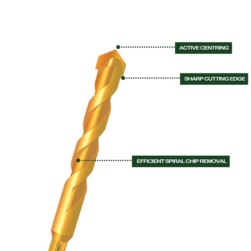 JOERIC Titanium Masonry Drill Bits Set, 10PCS Concrete Drill Bit