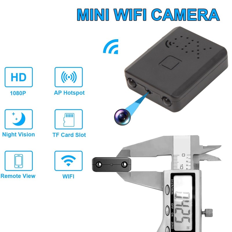 Portable Small Nanny Cam, Mini Camera with 1080P HD NightVision,