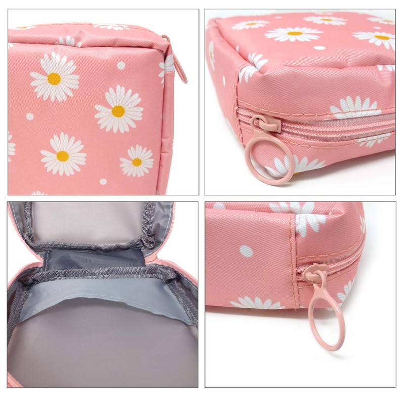 Honbay Daisy Large Capacity Sanitary Napkin Bag, Tampons Pouch, Nursing