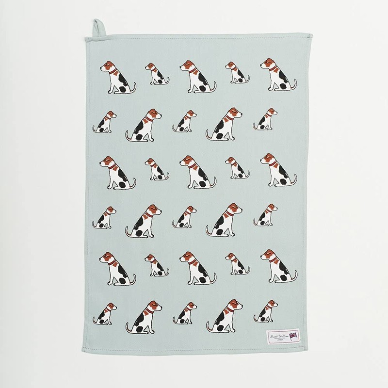 Sweet William Jack Russell tea towel