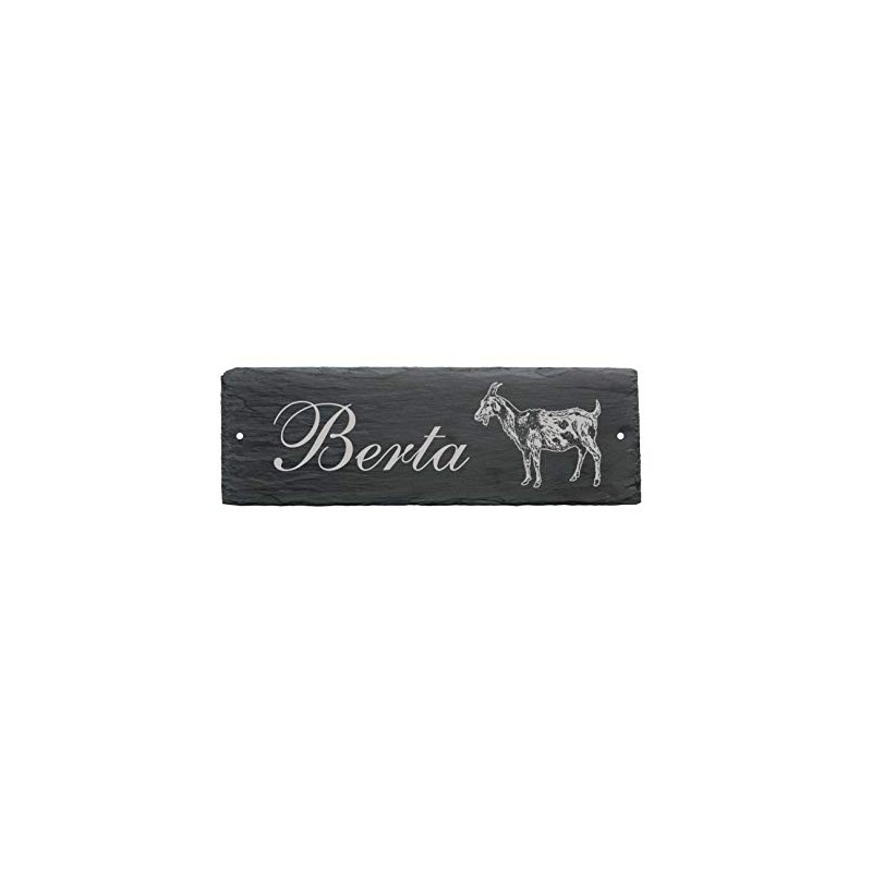 Goat Stable Sign Made of Slate with Name Door Sign