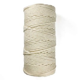 eJoyce 3 mm x 109-yards Macrame Cord Natural Soft Cotton 4-Beach Rope Cord for Wall Hanging Plant Hanger DIY Craft Projects, EJ-2006