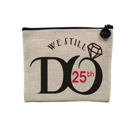 Tasche aus Leinen – We Still Do 25th Hochzeitstag Feier Geschenkidee Paar Hochzeit – Kosmetiktasche aus Leinen in Leinenoptik – Geldbörse – 15 x 10 cm, C 25, 15 x 10 cm, Kosmetiktasche