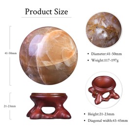 mookaitedecor mookaitedecor Natural Orange Moonstone Crystal Ball with Stand 40-50mm Small Healing Crystal Ball Gift Crystal Sphere Witchcraft Crystal Ball Rare Crystals and Gemstones Witchy Gift Orange Room Decor